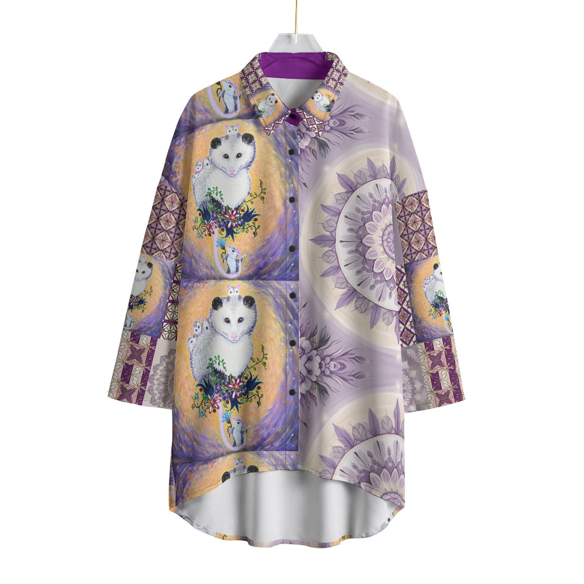 PGP Margeaux Super Mom Boho Chic Chiffon Shirt for Spring with Elbow Sleeves and Pockets