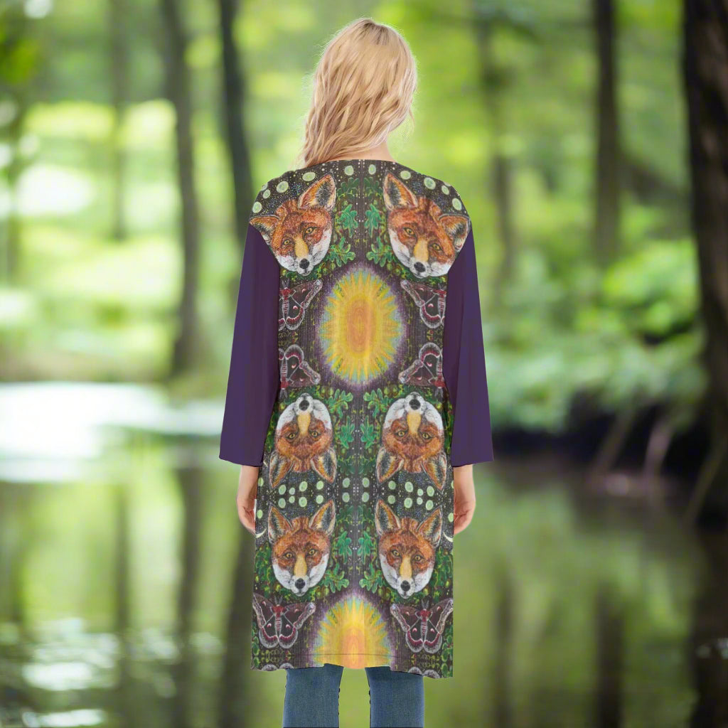 Margeaux Foxfire V-neck Mesh Cardigan
