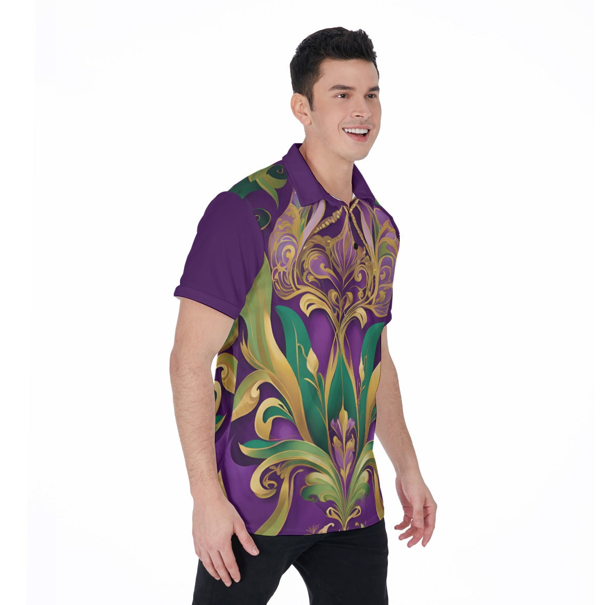 PGP Holiday Mardi Gras Men’s Polo Shirt – Breathable, Athletic & Stylish