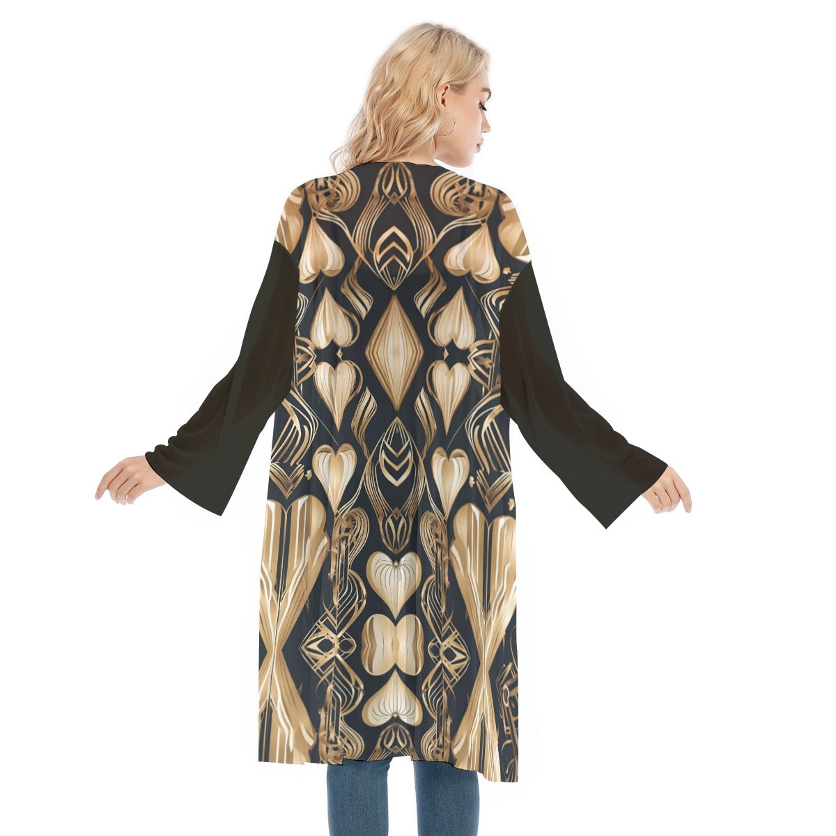 PGP Holiday Eros Époque Mesh Cardigan - Black & Gold Art Deco | Timeless Valentine's Style