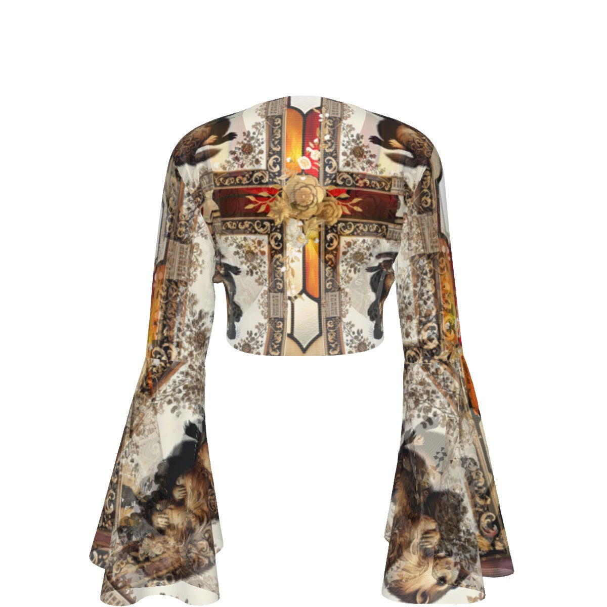 PGP Holiday Groundhog Day Winters End Lace Up Bell Sleeve Blouse – Elegant & Mystical