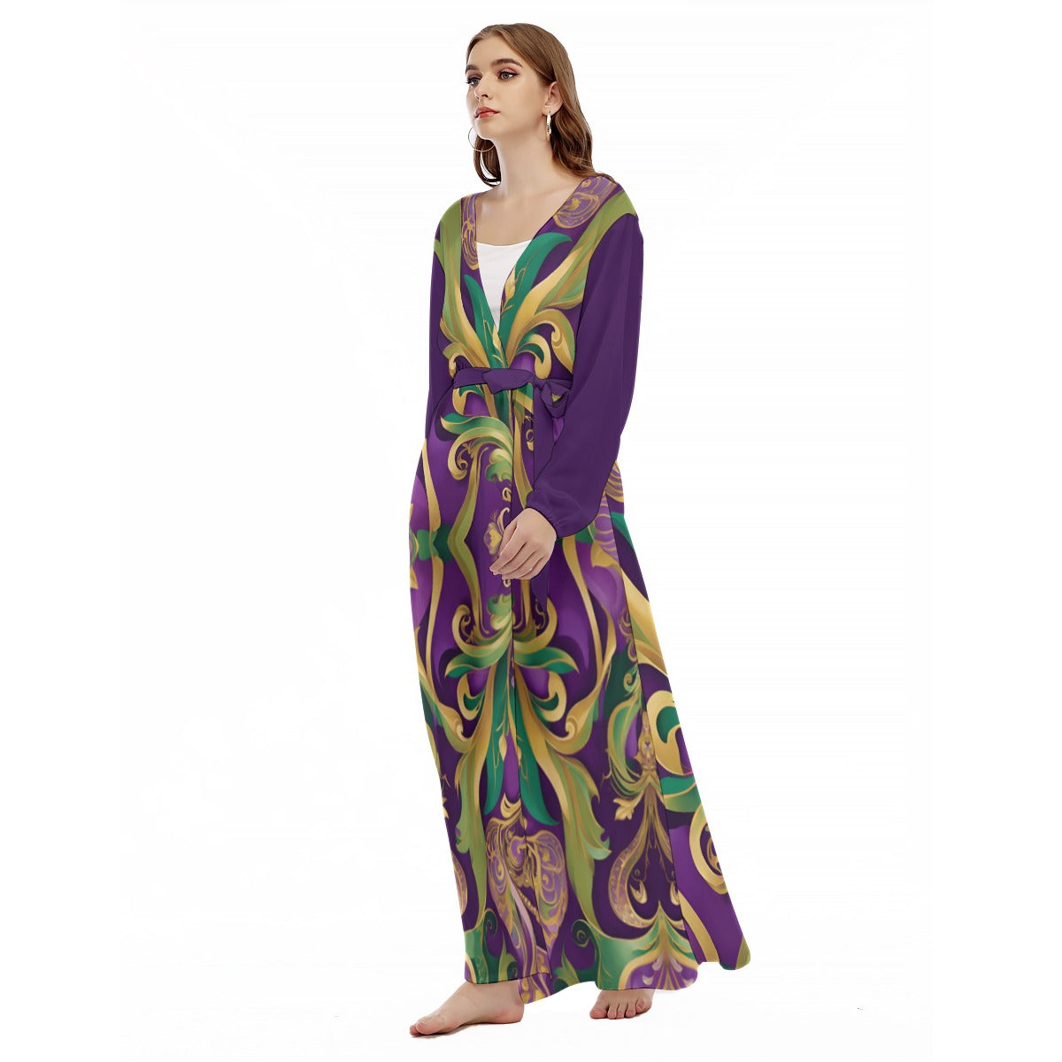 PGP Holiday Mardi Gras Lightweight Movement Overcoat – Elegant, Flowing & Versatile