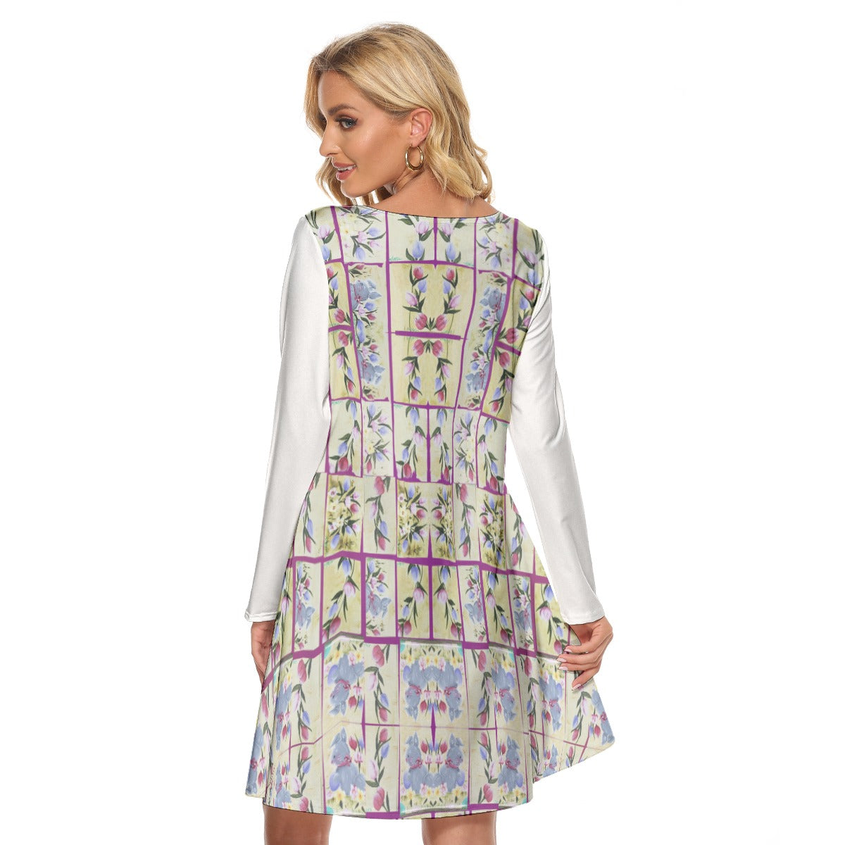 PGP Holiday Suzanne Bunny Garden Women's Crew Neck Dress – Mother/Daughter Dress Alike