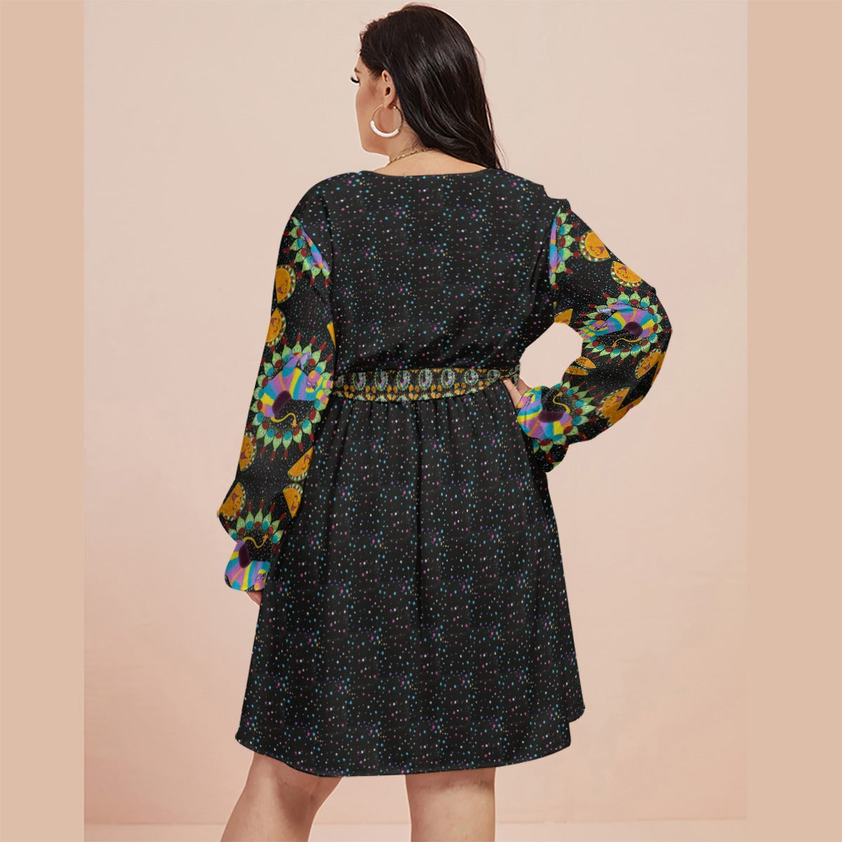 PGP Holiday Margeaux Piñata Cantina Margarita V-neck Dress With Waistband (Plus Size)