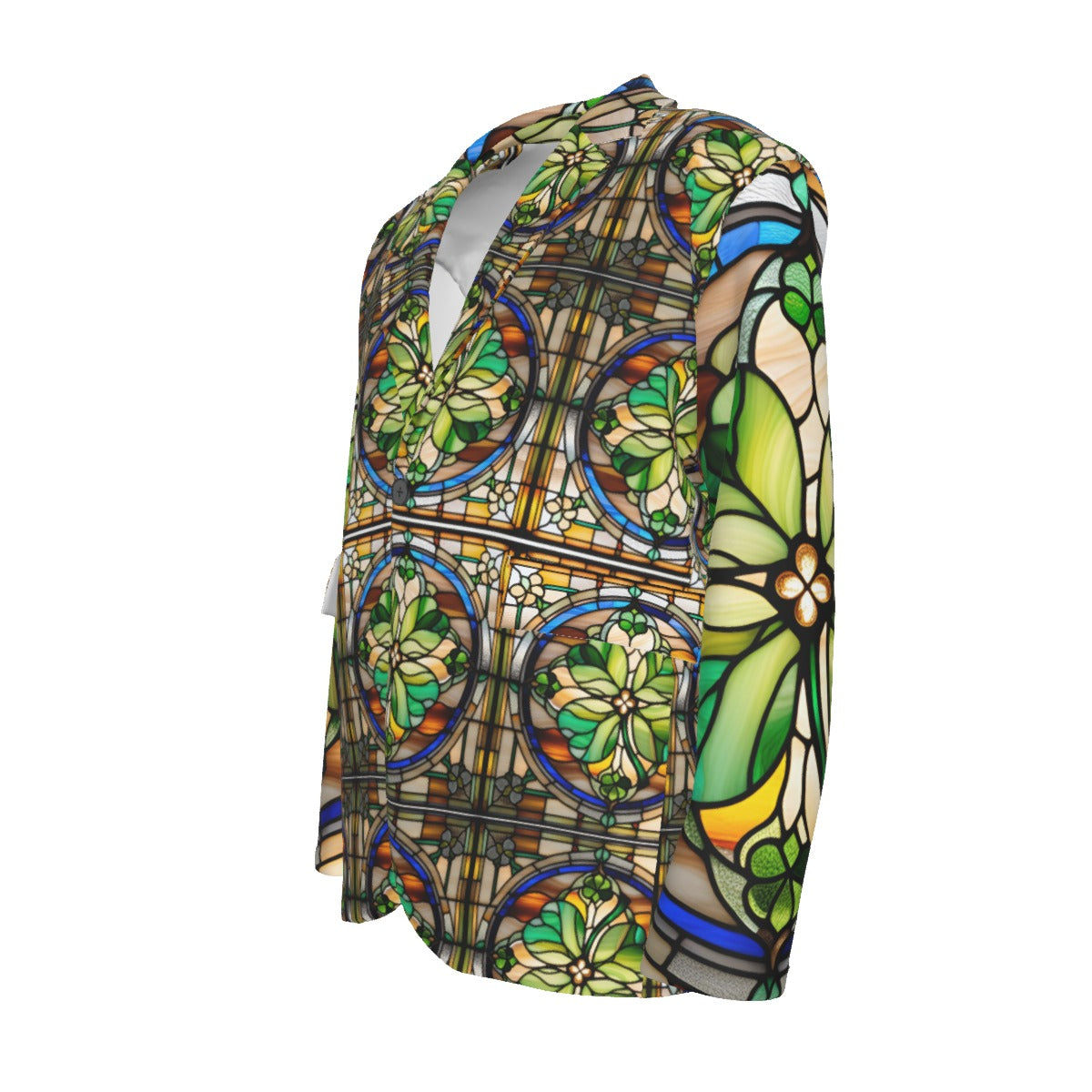 PGP Holiday Draíocht Ádh Flat Lapel Collar Casino Blazer | Stained Glass Motif