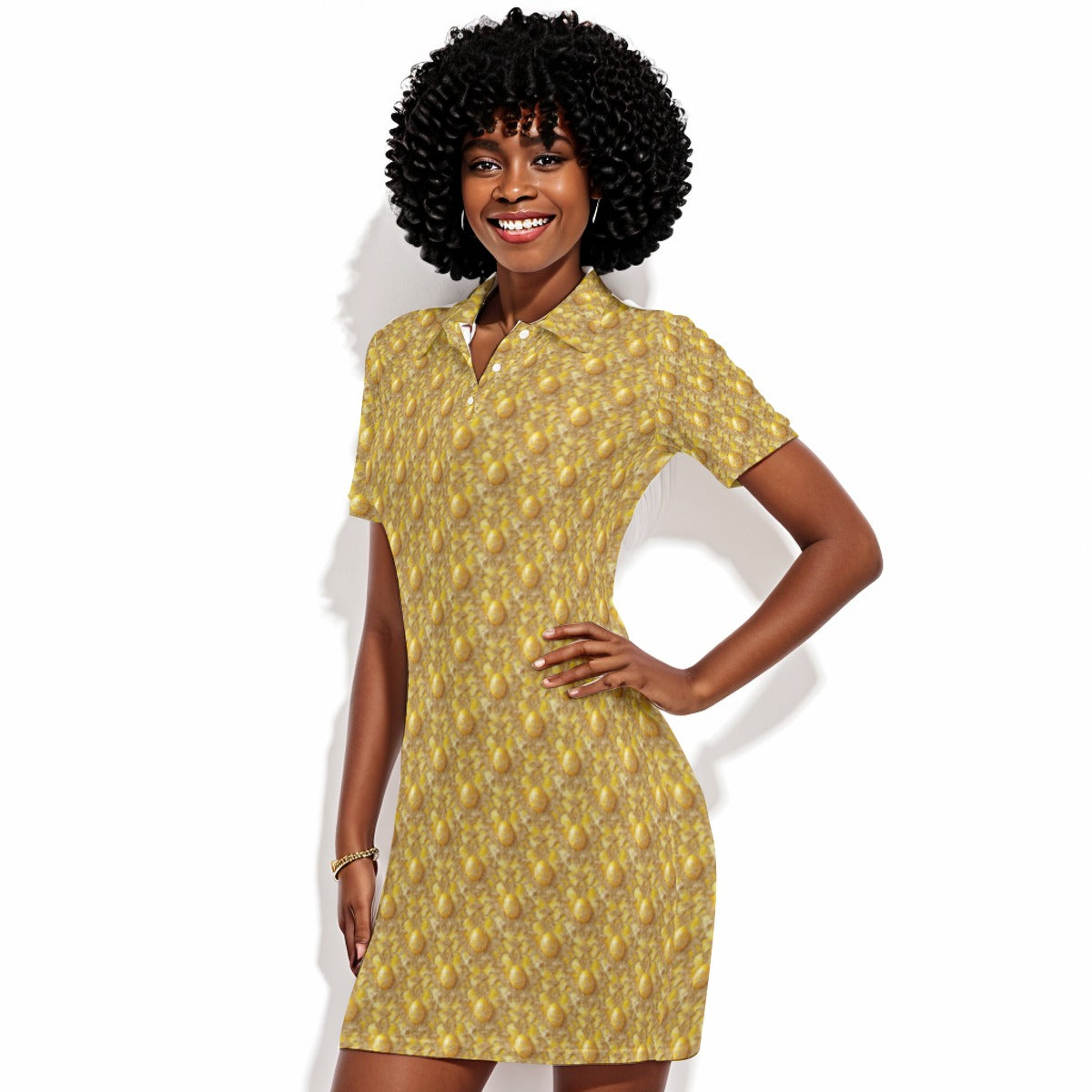PGP Holiday Buttercream Frosting Women's Polo Collar Dress