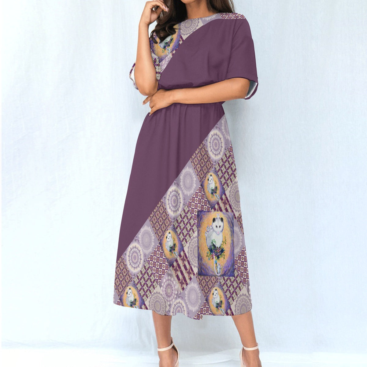 PGP Holiday Margeaux Super Mom Women's Elastic Waist Dress with Four-Way Stretch | Fashion Comfort