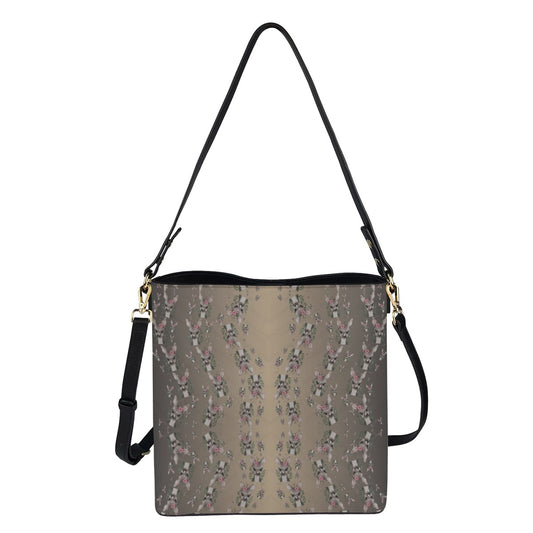 The Rochelle Fawn & Fern Minimalist Square Crossbody Bucket Bag