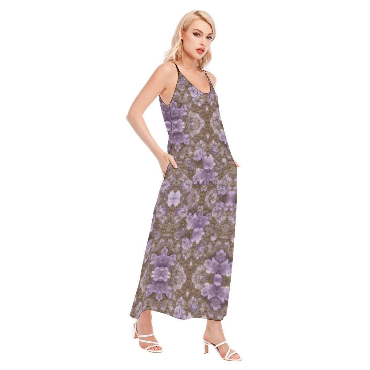 PGP Holiday Mocha Lavender Dream Women's Sling Dress | Effortless Comfort & Style