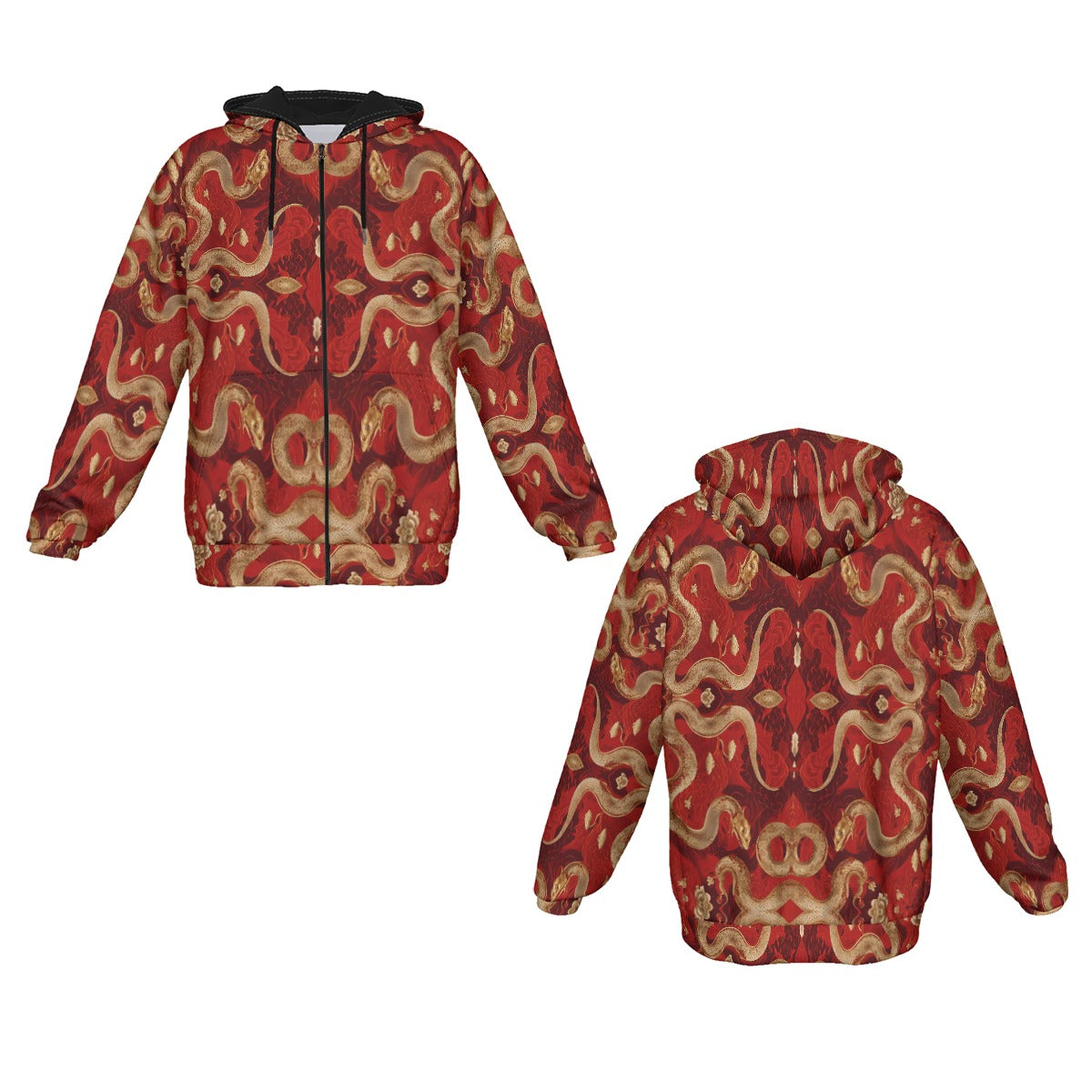 PGP Holiday Golden Serpent Heavy Fleece Zip-Up Hoodie | Lunar New Year Comfort