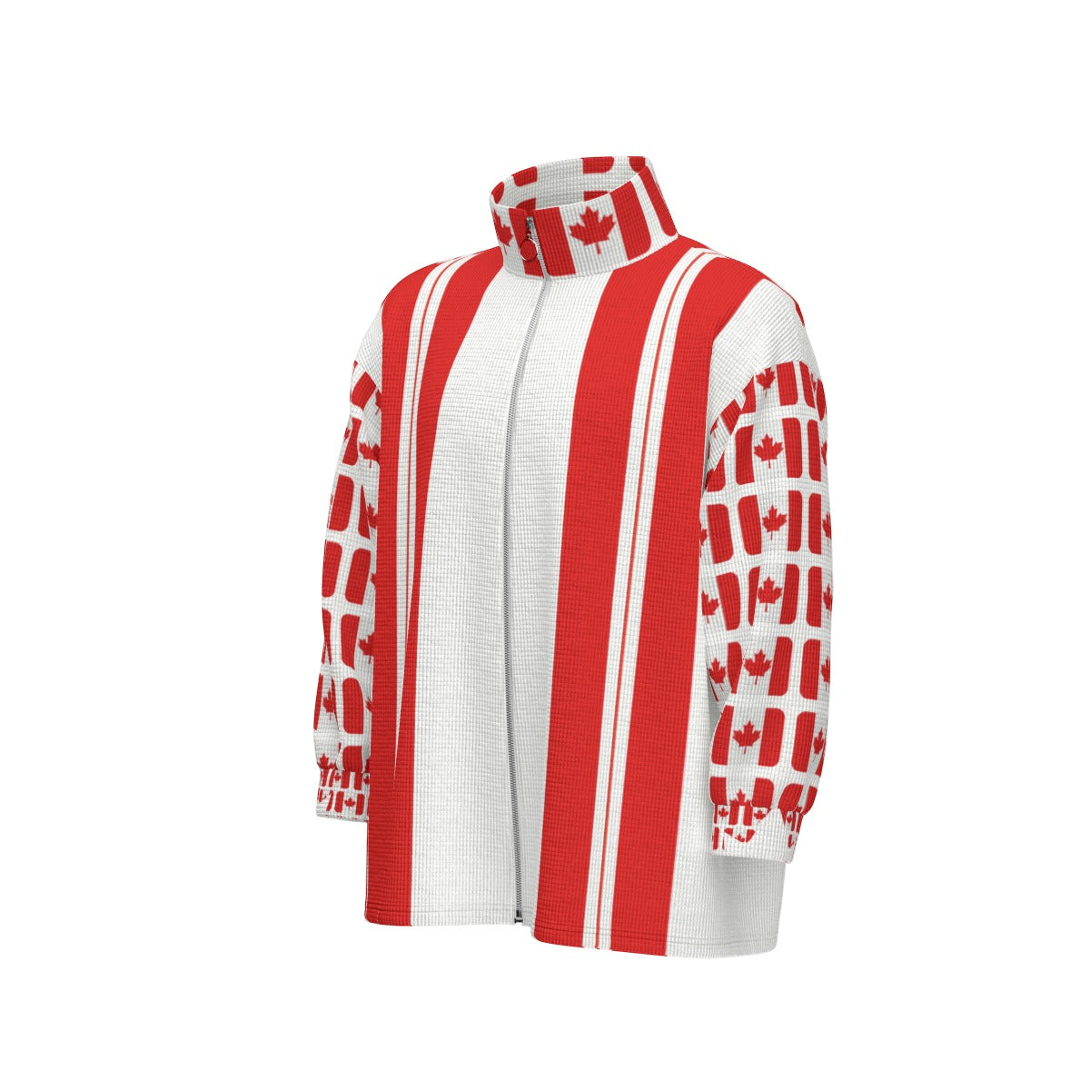 PGP Holiday Designer Canadian Flag Day Unisex Stand Collar Zipped Jacket