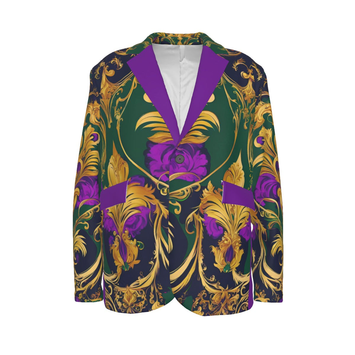 PGP Holiday Mardi Gras Flat Lapel Collar Casino Blazer – Classic, Lightweight & Stylish