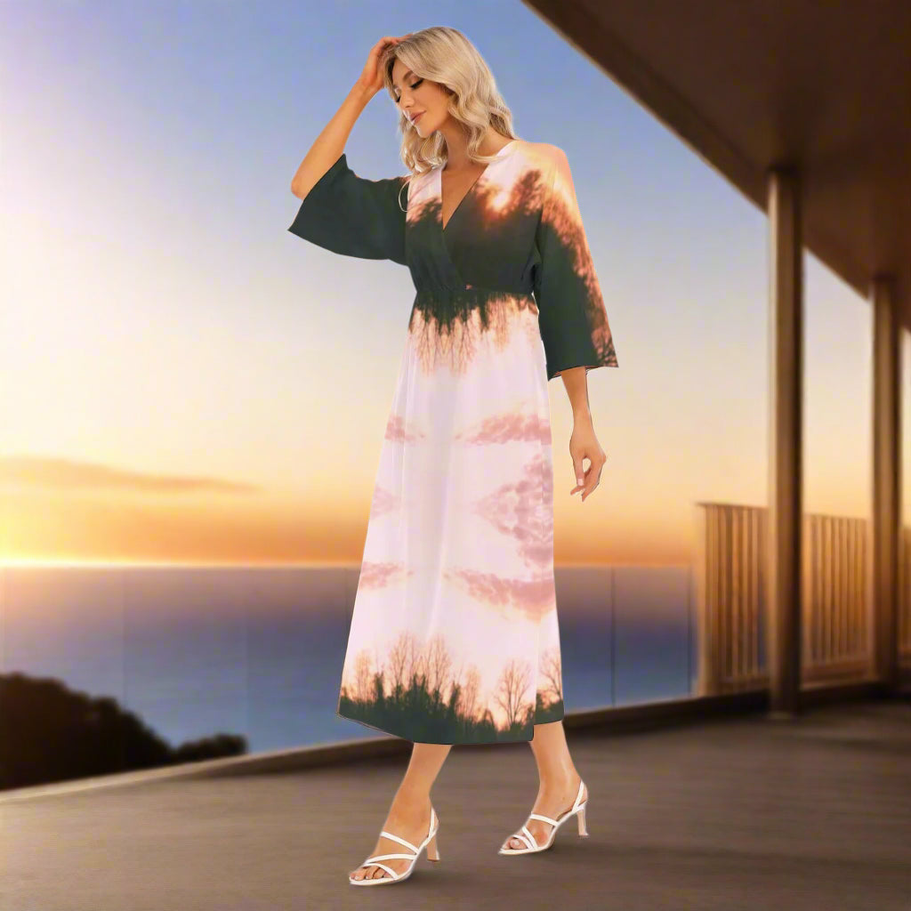 PGP Holiday | Stacy Lock 7 Mid-Sleeve Tunic Top Long Dress – Effortless Elegance with All-Day Ease
