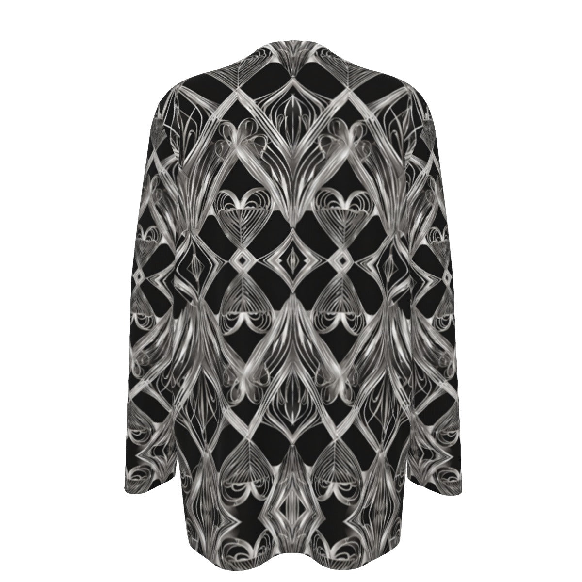 PGP Holiday Eros Époque Pocket Cardigan - Silver & Black Art Deco Design