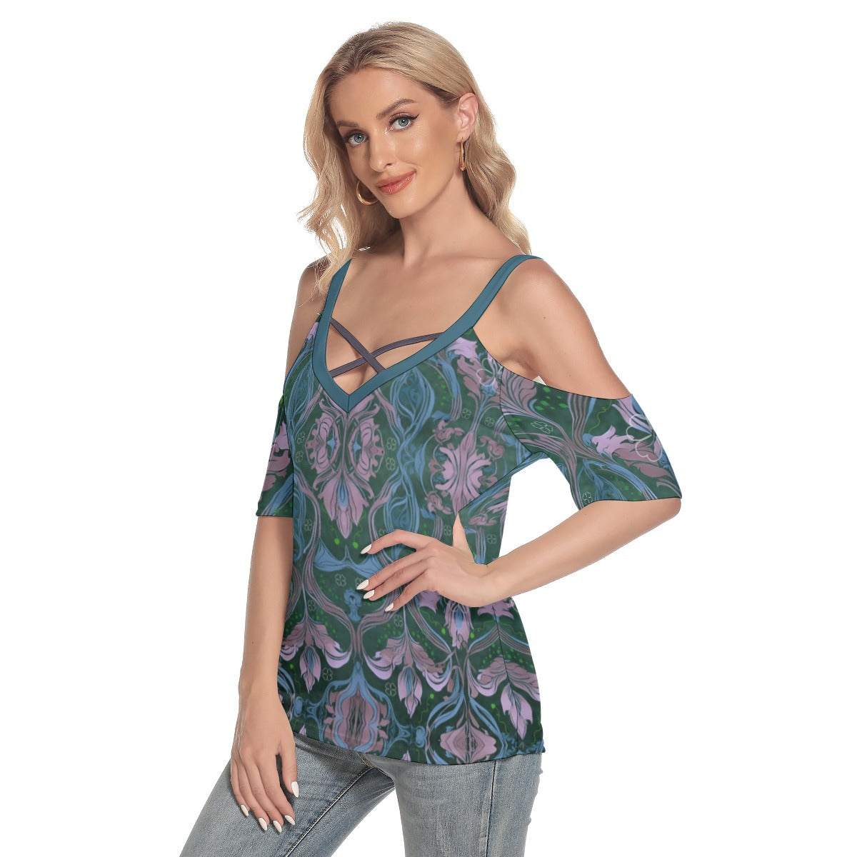 PGP Holiday Brídeach Open Shoulder Criss-Cross Blouse