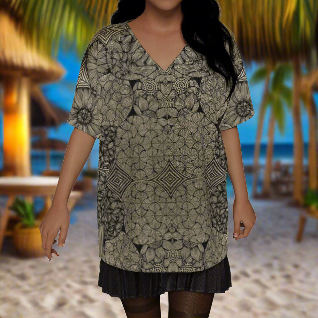 PGP Holiday Melissa Women's Bat Sleeves Succor V-Neck Blouse