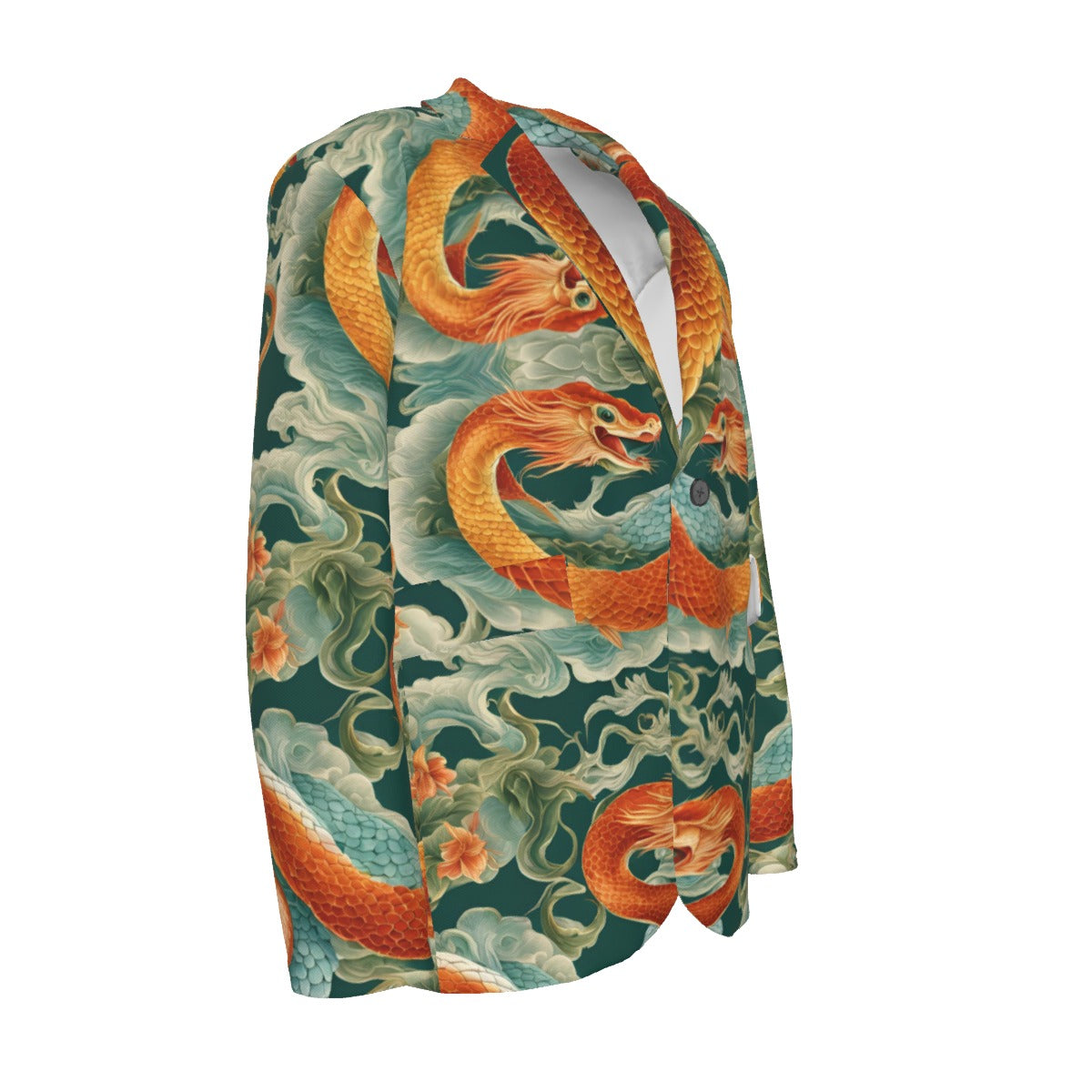 PGP Holiday Men's Blazer | Custom Cotton | Jade Fortune Green & Aqua | Health, Wealth & Abundance