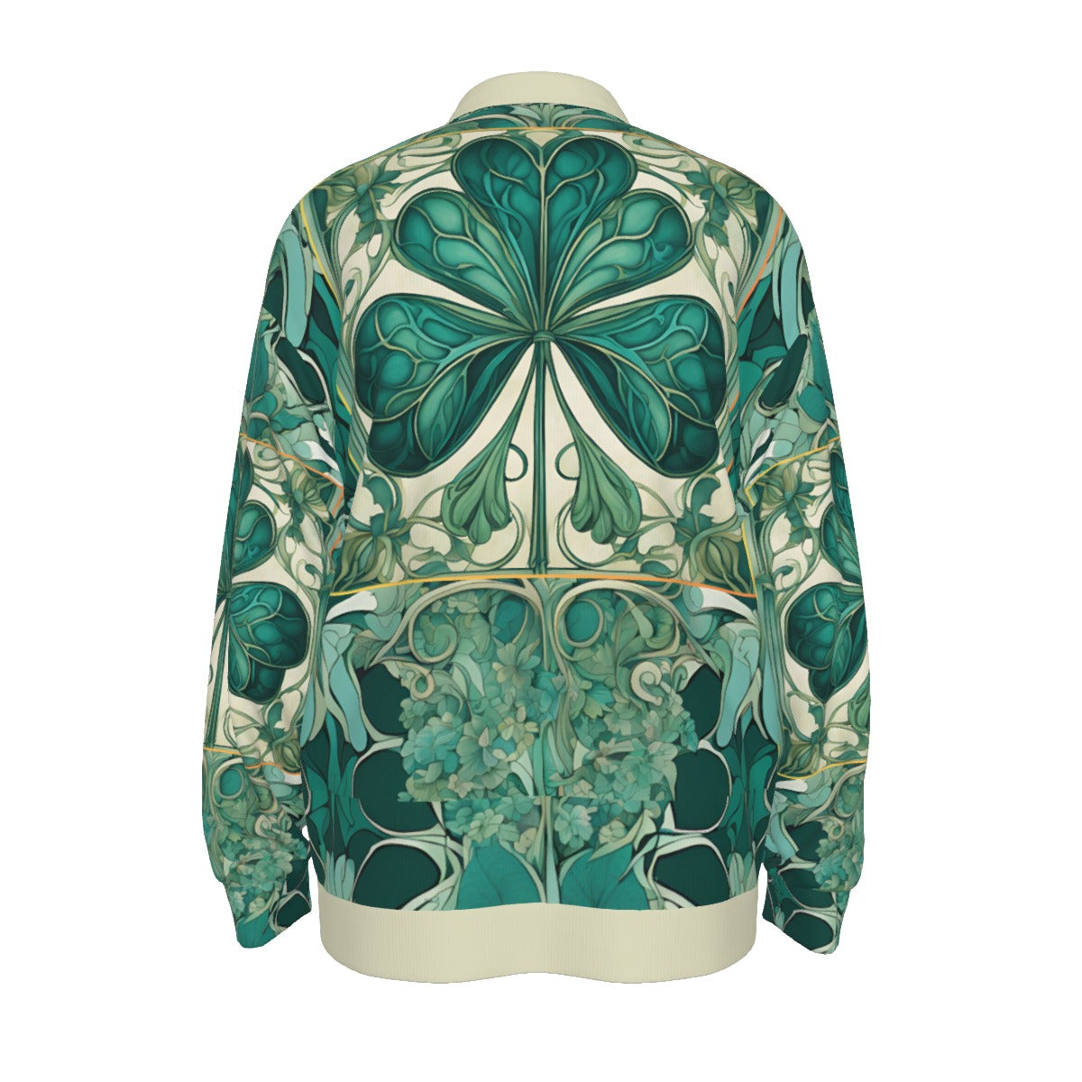 PGP Holiday Nouveau Shamrock Unisex Lapel Collar Sweater – Classic Design, Premium Polyester Knit