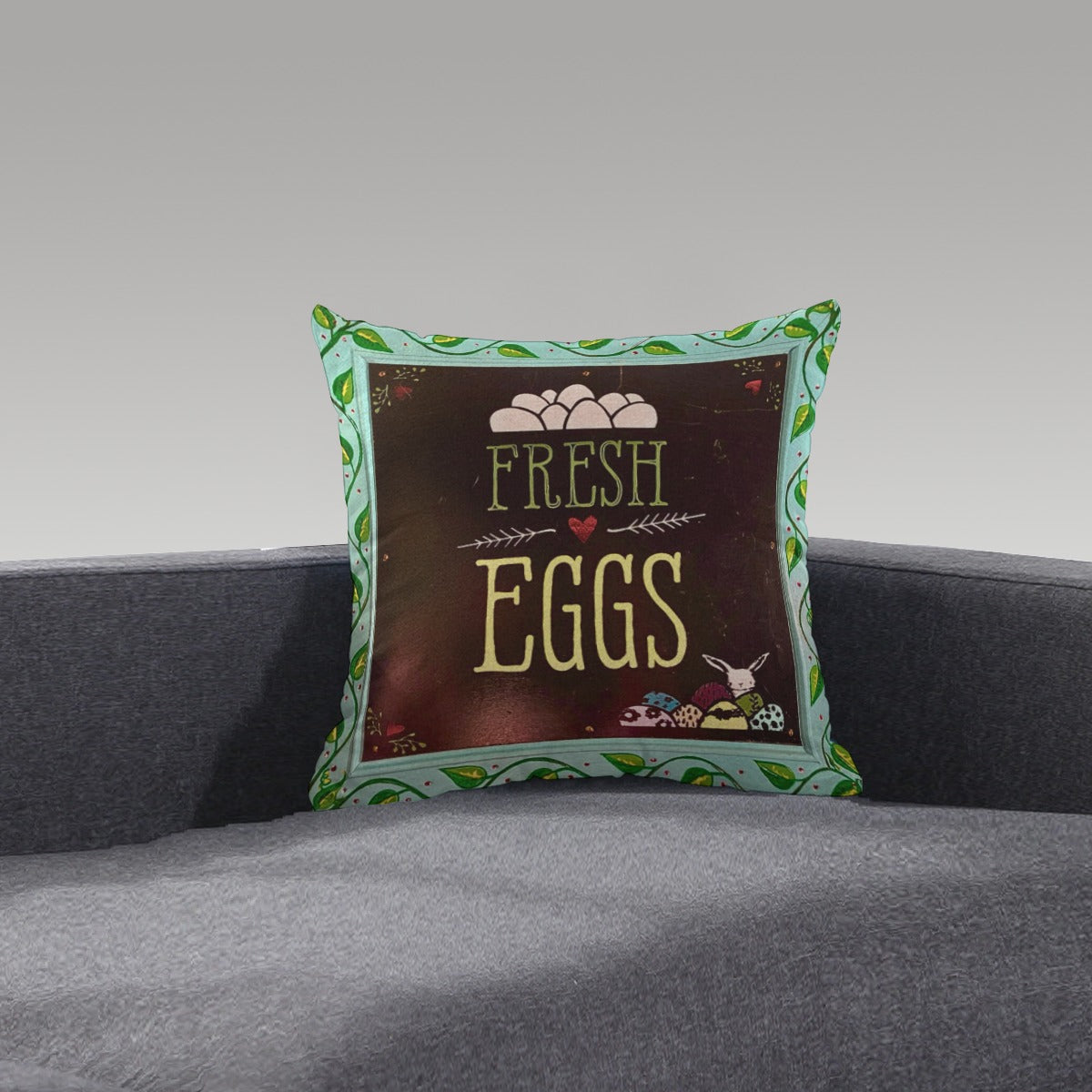 PGP Holiday Margeaux Easter Bunny Eggs Short Plush Pillow – Soft & Festive Comfort
