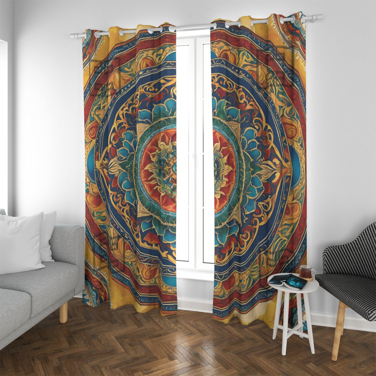 PGP Holiday 5 Element Mandala Blackout Grommet Curtains – Stylish & Energy-Efficient