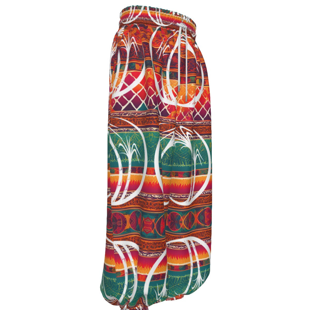 Lohri Celebration Lantern Style Salwar Pant – Sugar Cane & Peanut Plant Vibrant Print