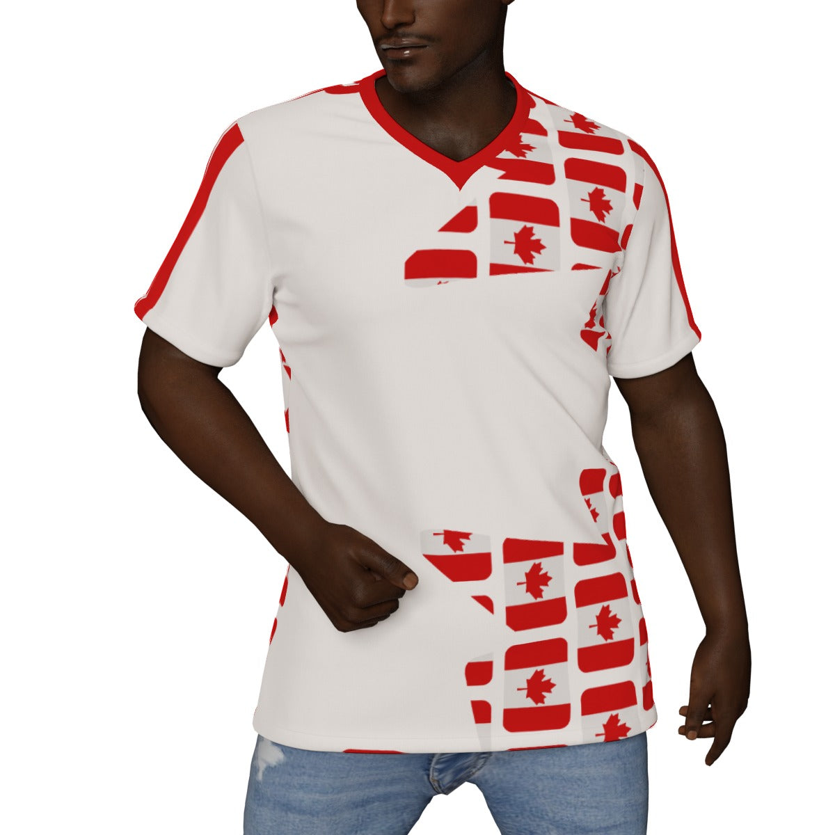 PGP Holiday Canadian Flag Day V-Neck Wrinkle Resistant Jersey T-Shirt