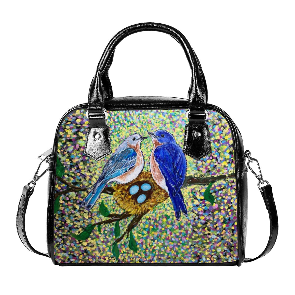 PGP Holiday Margeaux Bluebirds Designer Handbag with Shoulder Strap – Elegant & Versatile