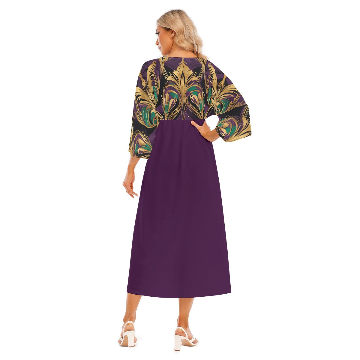 PGP Holiday Mardi Gras Être Avoir Mid Sleeve Gown – Effortless Elegance & Movement