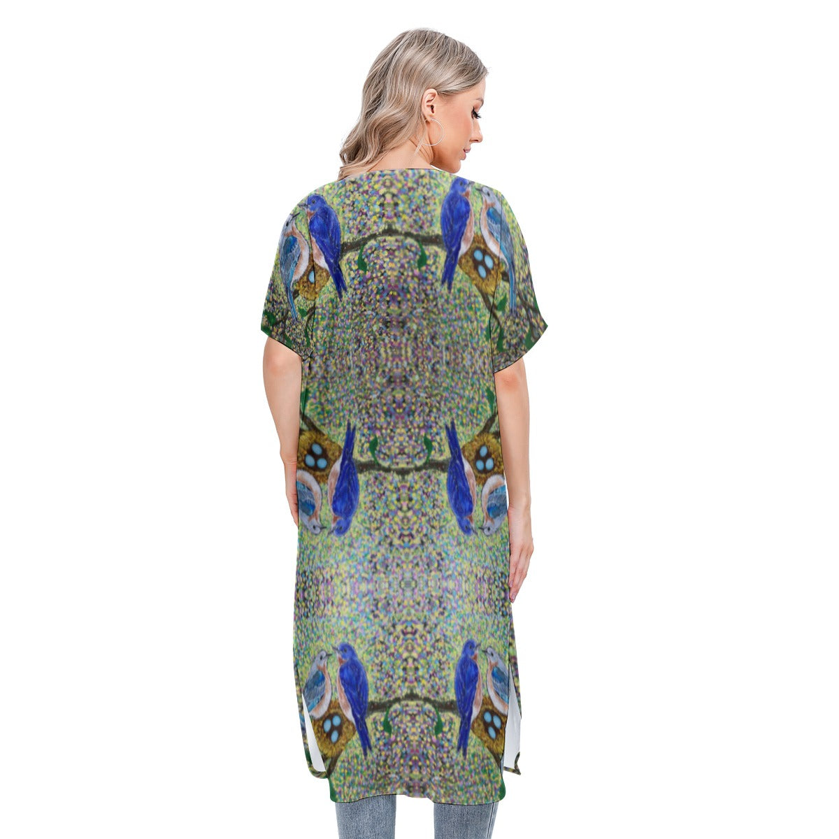 PGP Holiday Margeaux Bluebird Short Sleeve Cardigan – Lightweight Mesh Cover-Up