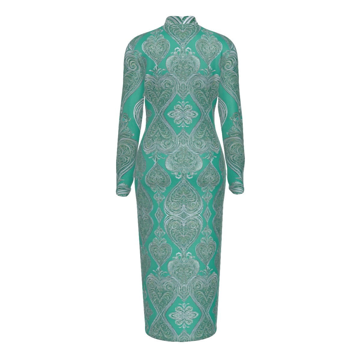 PGP Holiday She Prefers Silver Line - Mint -Long Sleeve Hip Dress