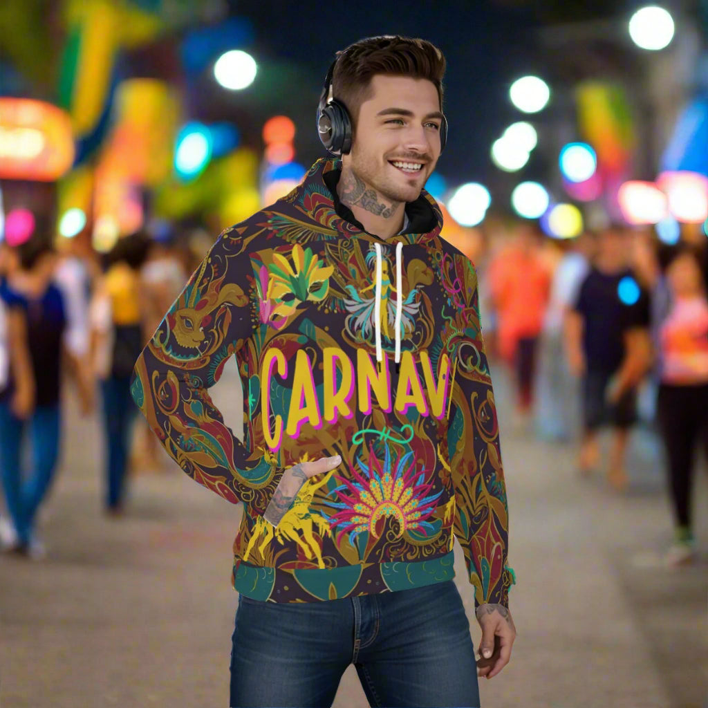 PGP Holiday Carnaval Men's Pullover Hoodie – Classic Comfort & Versatile Style