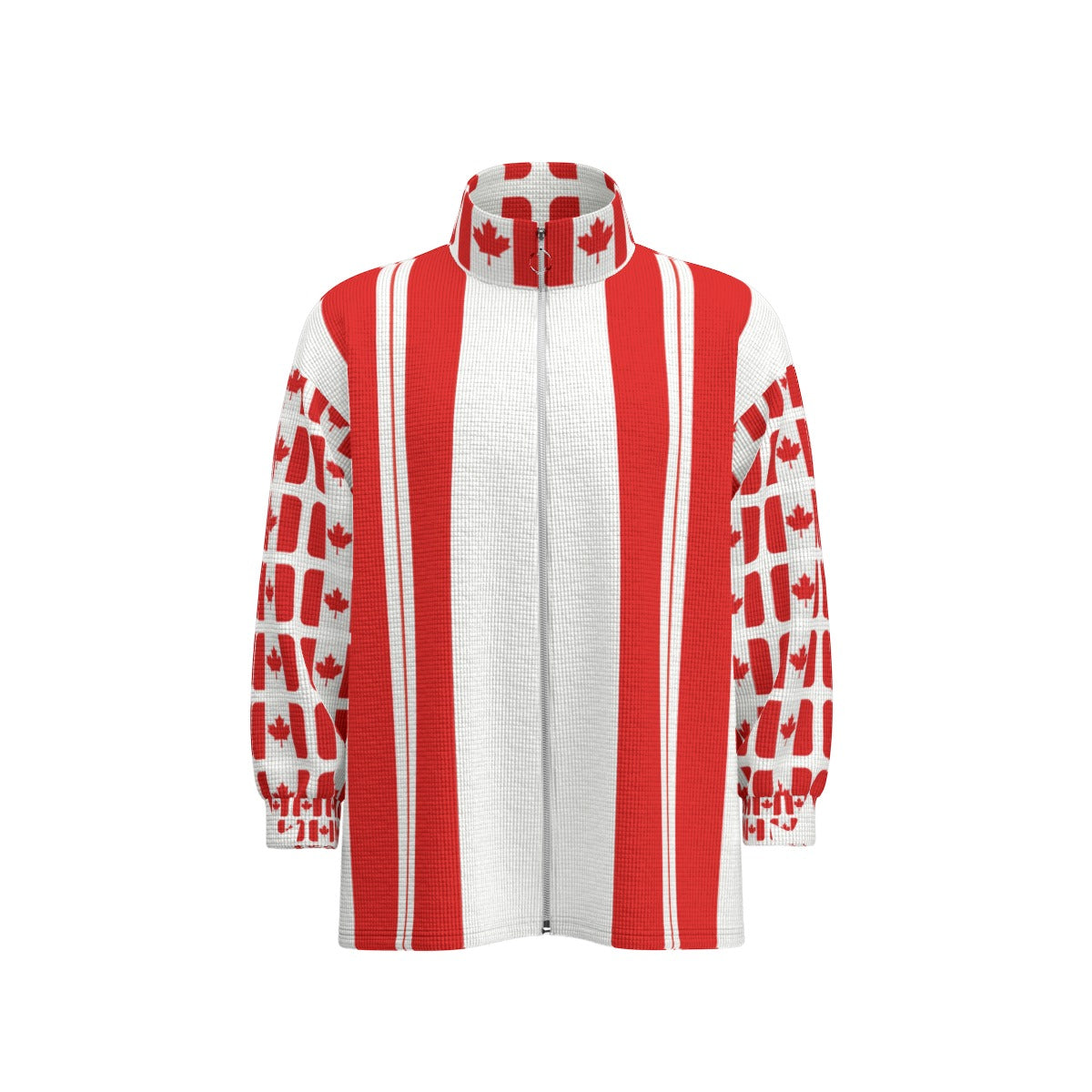 PGP Holiday Designer Canadian Flag Day Unisex Stand Collar Zipped Jacket