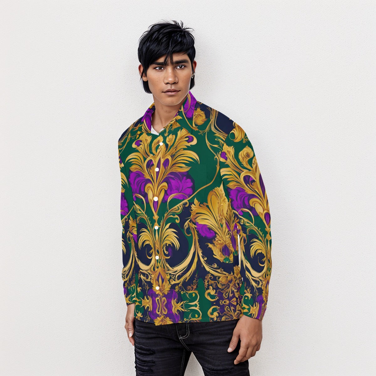 PGP Holiday Mardi Gras Long Sleeve Button-Down Shirt – Classic, Wrinkle-Resistant & Stylish