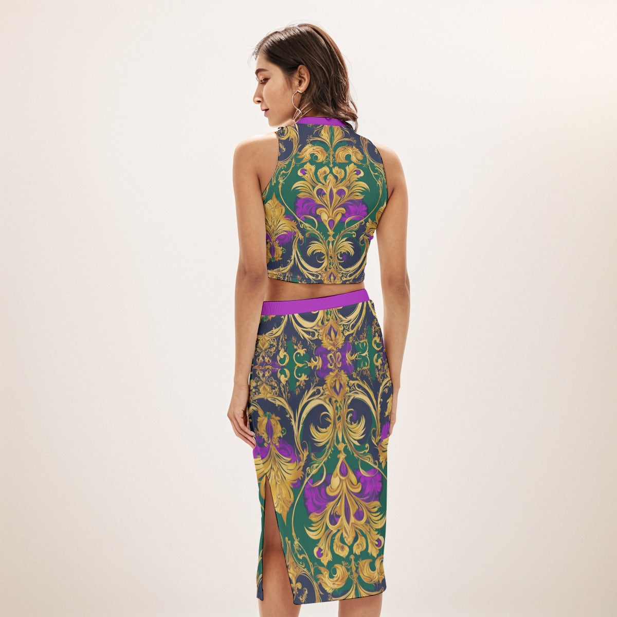 PGP Holiday Mardi Gras Split High Skirt Set – Sexy, Flattering & All-Body Inclusive