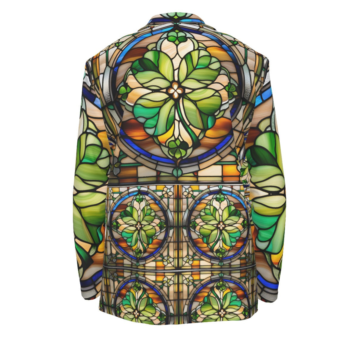 PGP Holiday Draíocht Ádh Flat Lapel Collar Casino Blazer | Stained Glass Motif