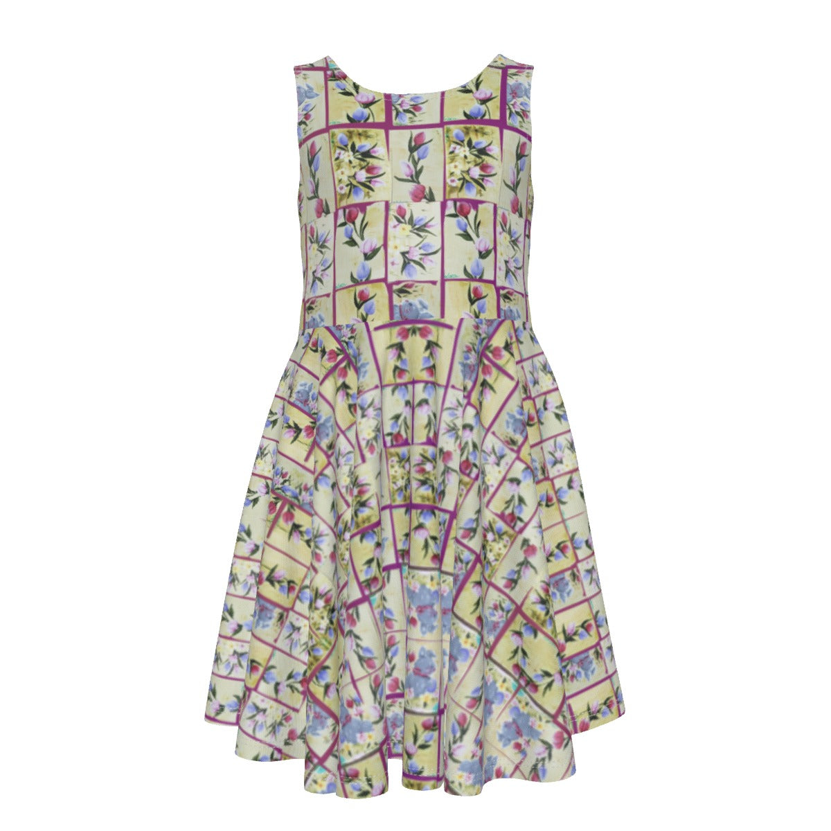 PGP Holiday Suzanne Bunny Garden Kid's Sleeveless Vest Dress –Mother/Daughter Dress Alike
