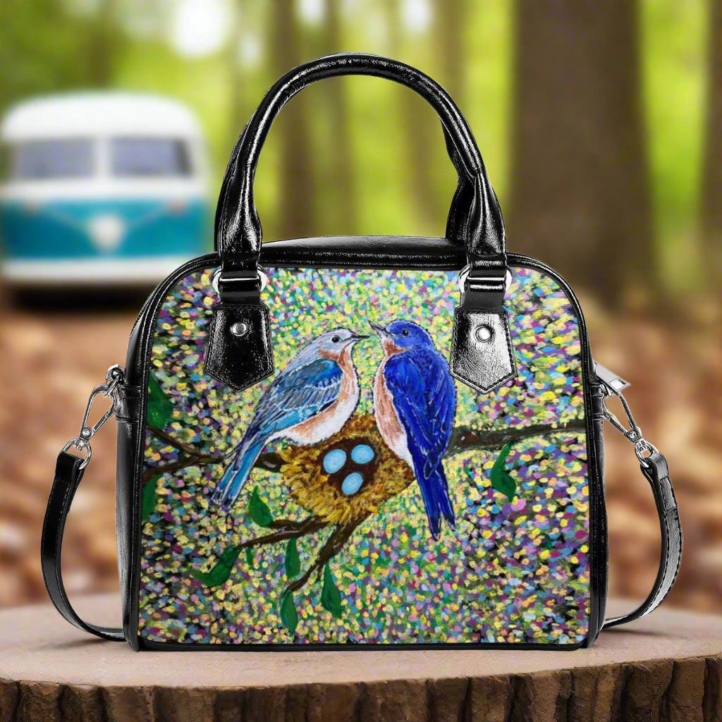 PGP Holiday Margeaux Bluebirds Designer Handbag with Shoulder Strap – Elegant & Versatile