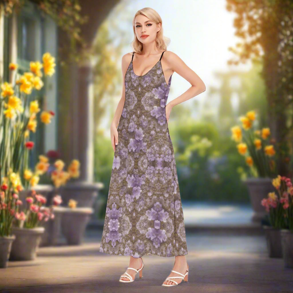 PGP Holiday Mocha Lavender Dream Women's Sling Dress | Effortless Comfort & Style