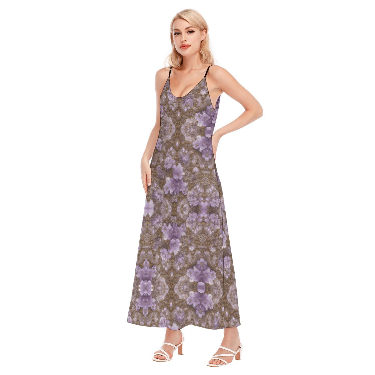 PGP Holiday Mocha Lavender Dream Women's Sling Dress | Effortless Comfort & Style