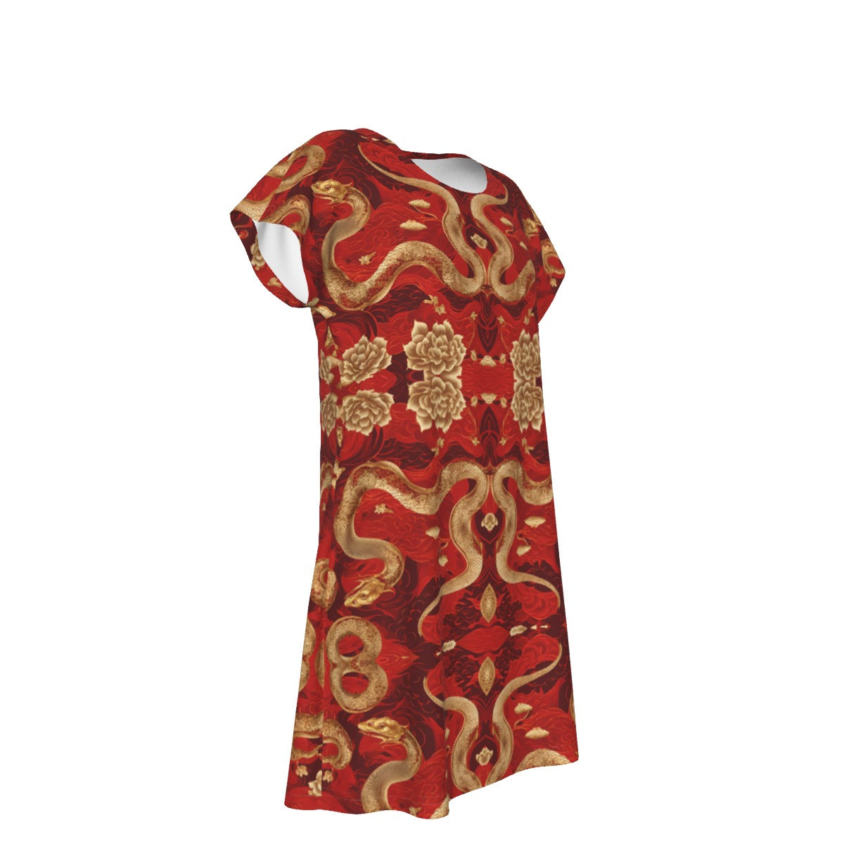 PGP Holiday Golden Serpent Short Sleeve Dress | Lunar New Year Elegance