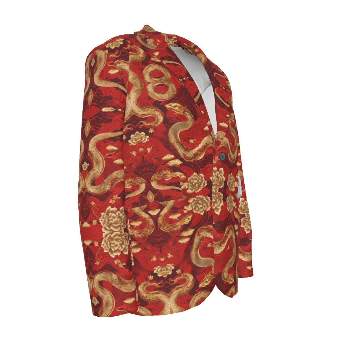 PGP Holiday Golden Serpent Flat Lapel Collar Blazer | Lunar New Year Style