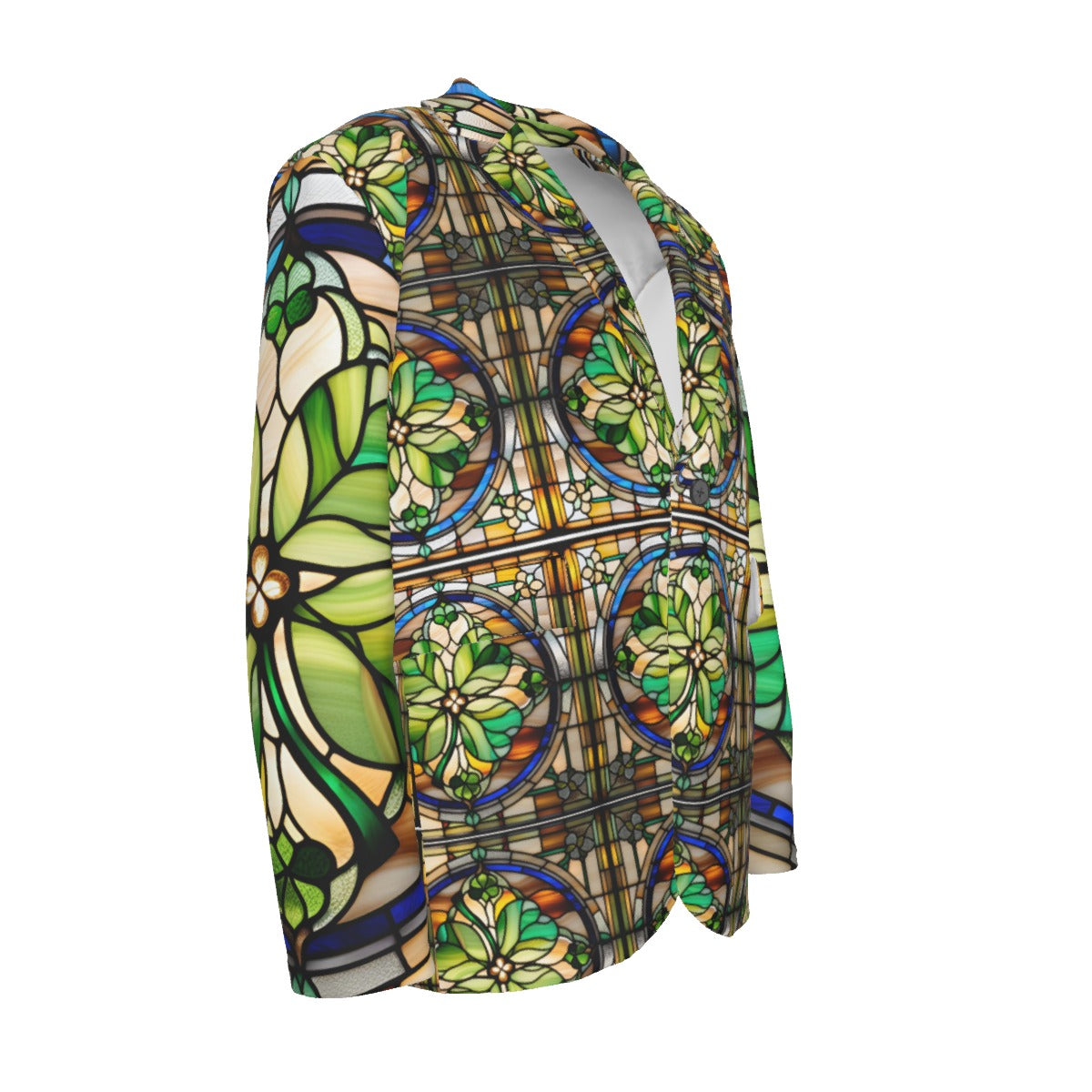 PGP Holiday Draíocht Ádh Flat Lapel Collar Casino Blazer | Stained Glass Motif