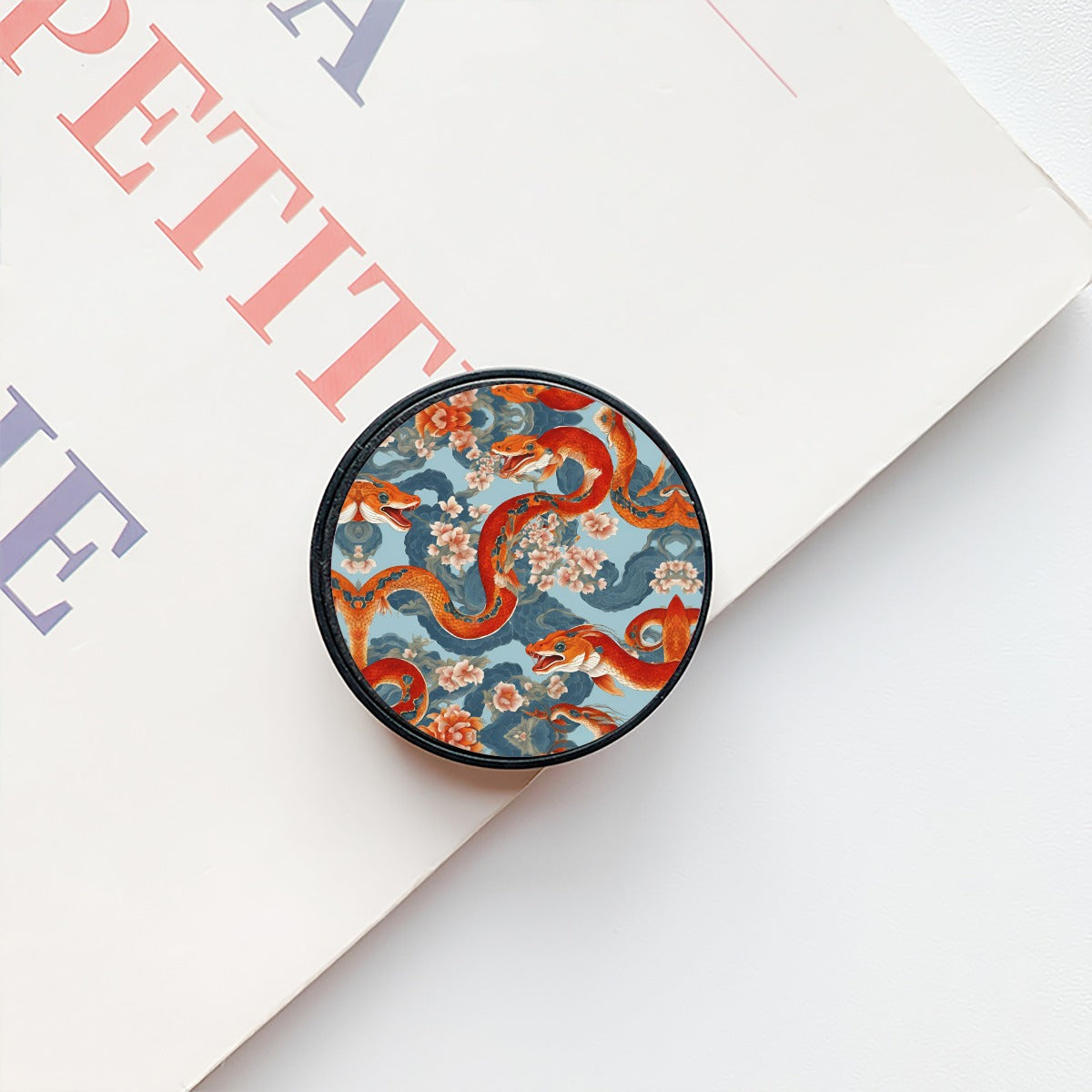 PGP Holiday Airbag Mobile Phone Holder | Blossom Serpent Orange & Blue | Prosperity & Growth