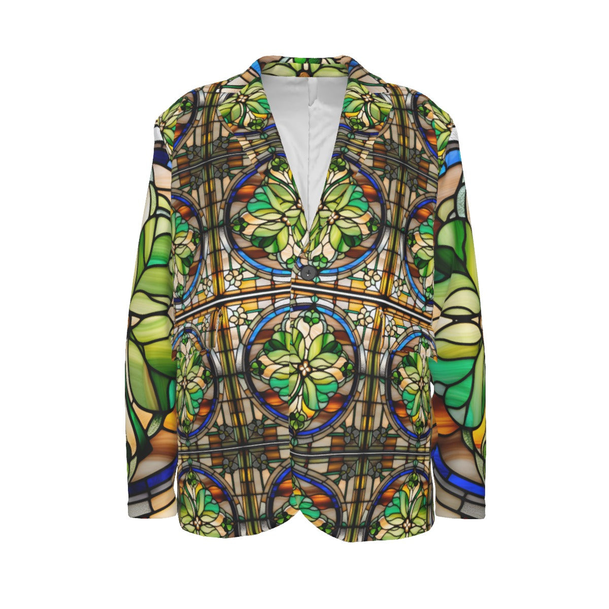 PGP Holiday Draíocht Ádh Flat Lapel Collar Casino Blazer | Stained Glass Motif