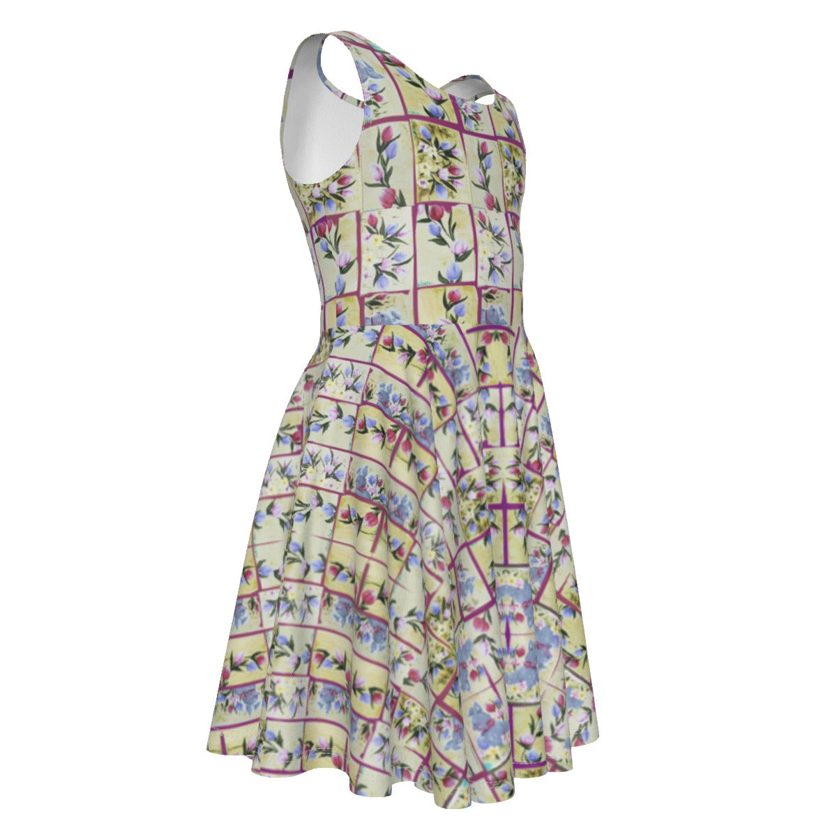 PGP Holiday Suzanne Bunny Garden Kid's Sleeveless Vest Dress –Mother/Daughter Dress Alike