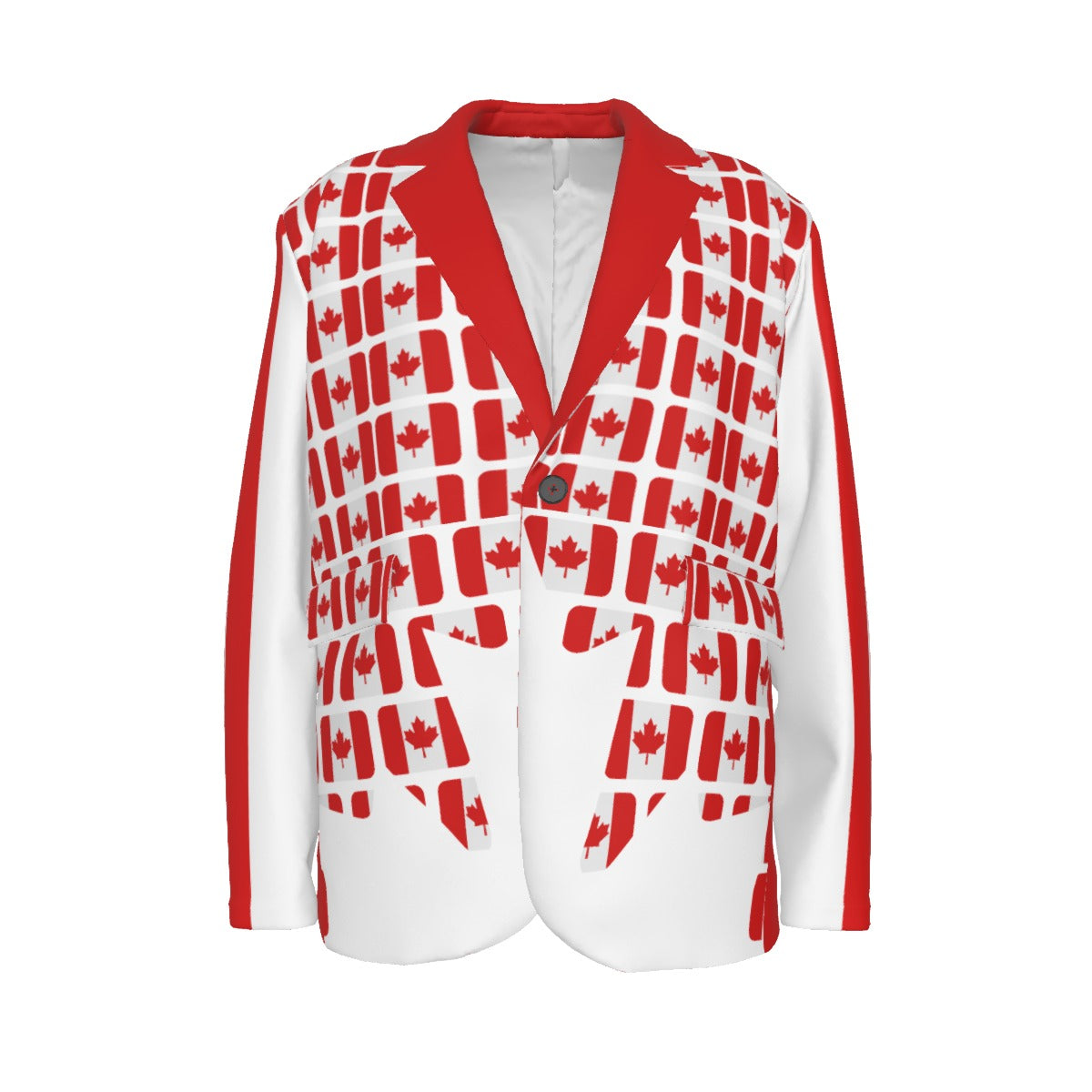 PGP Holiday Canadian Flag Day Flat Lapel Collar Casino Blazer – Stylish & Lightweight