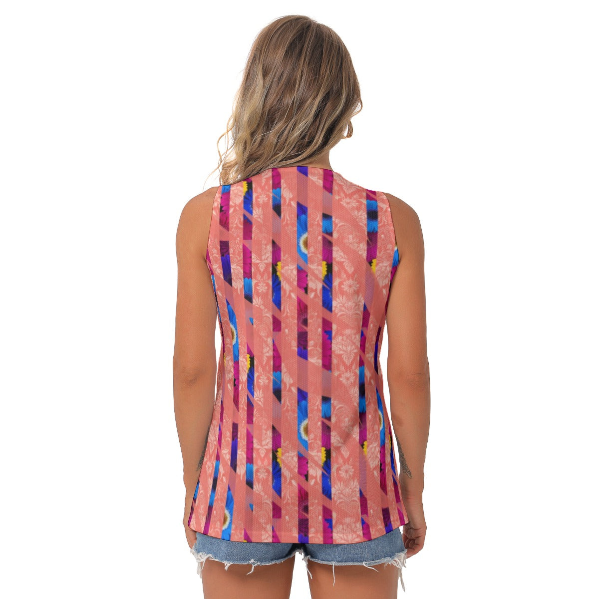 PGP Holiday Bold Bloom Sleeveless V-Neck Top – Perfect for Spring & Mother’s Day Gifting