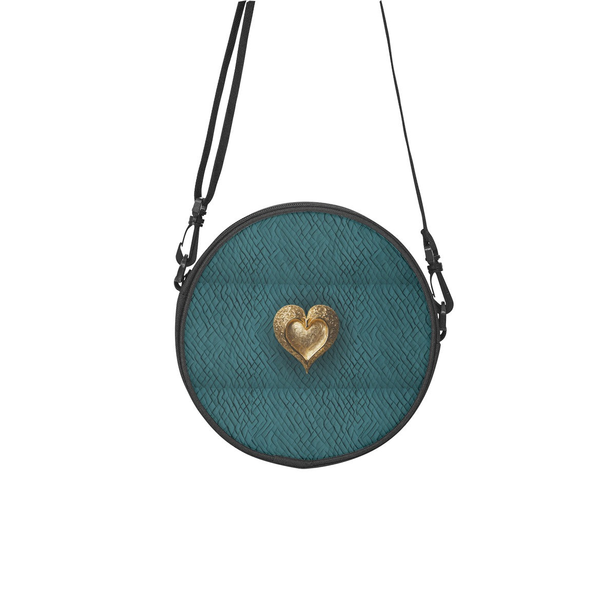 PGP Holiday 2025 Discus Purse Series - Hecate - Lush Teal Waffle Texture Print