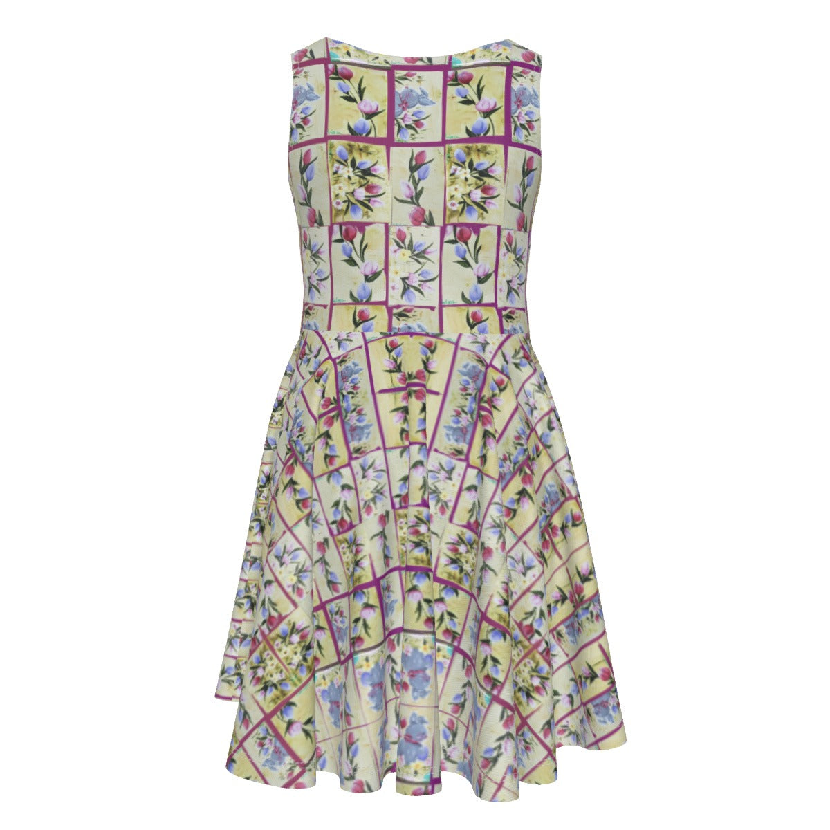 PGP Holiday Suzanne Bunny Garden Kid's Sleeveless Vest Dress –Mother/Daughter Dress Alike