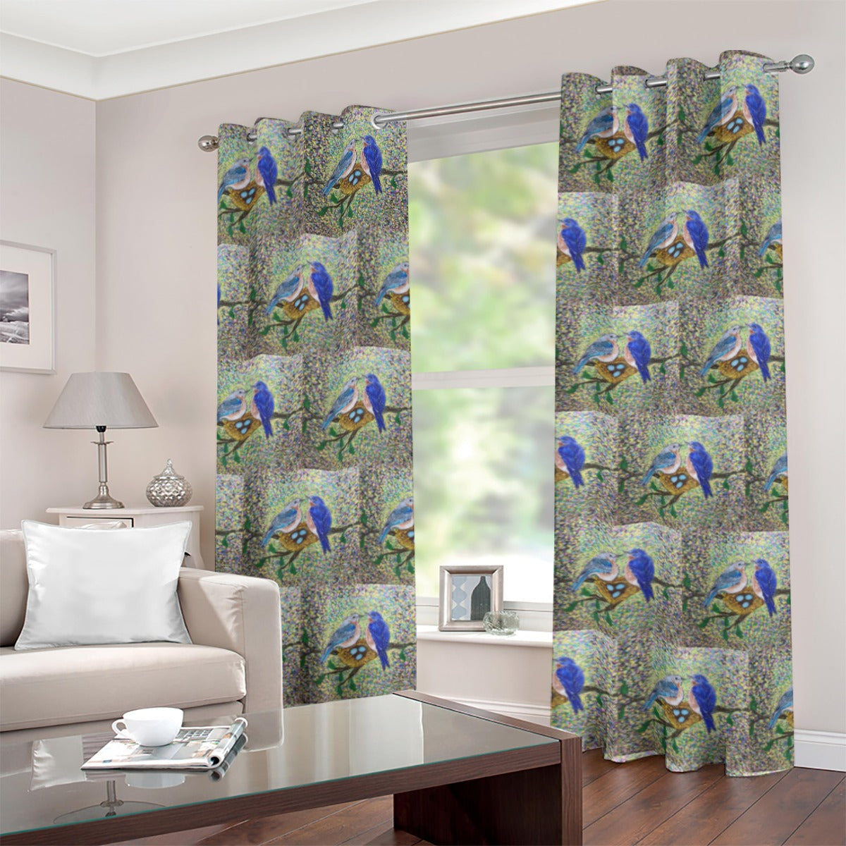 PGP Holiday Margeaux Bluebird Grommet Curtains (Small Size) – Elegant & Stylish Window Décor